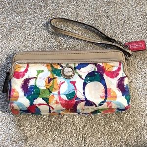 Multicolored Coach Wristlet